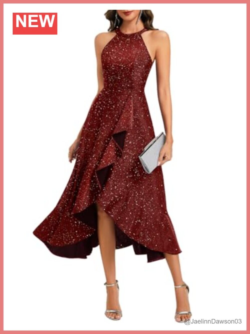 Sparkly Halter Sequin Long Formal Cocktail Prom Dress